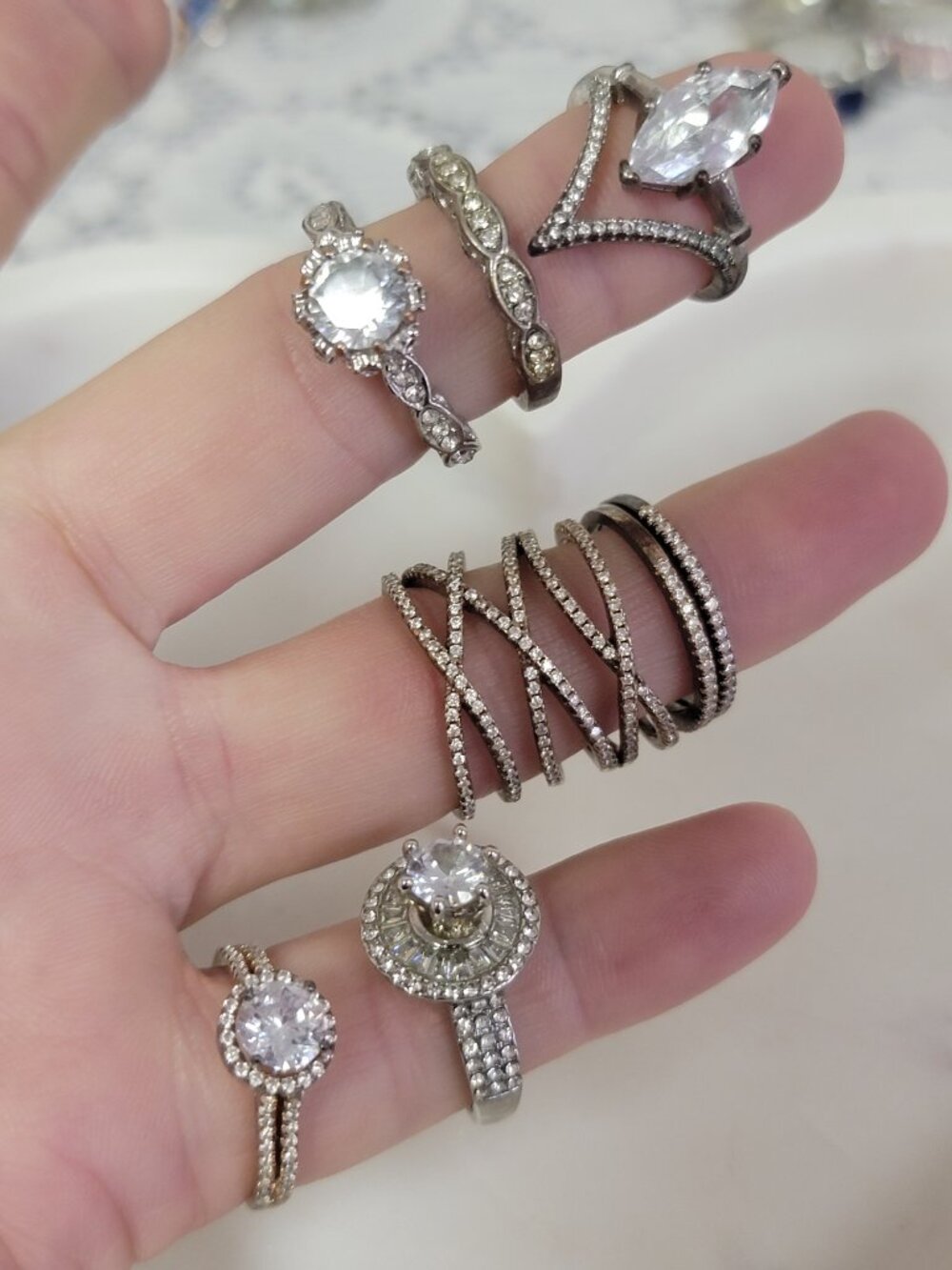 925 Silver Plated Rings - Bundle of 53 - Picture 12 of 13
